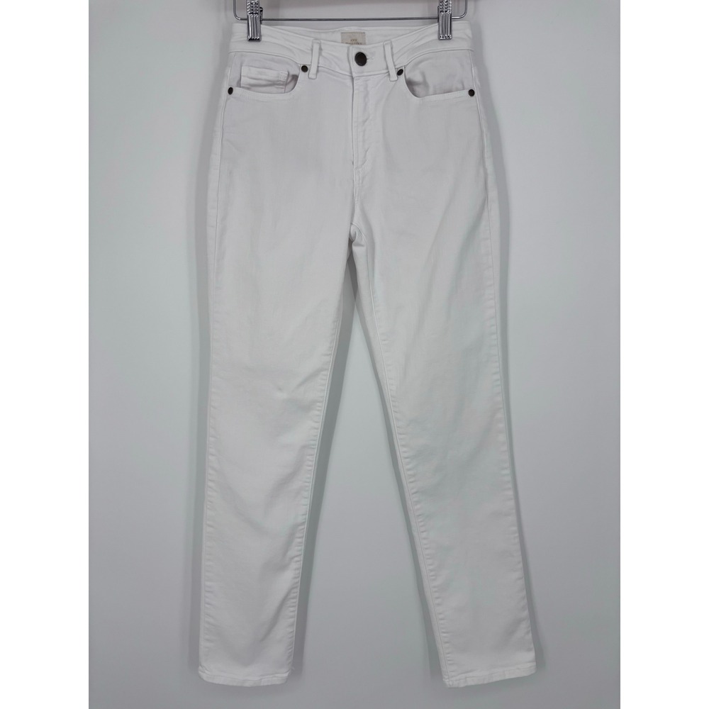 Ann Mashburn White Jeans Womens 25 Denim Pants Stretch USA Made Preppy *FLAW